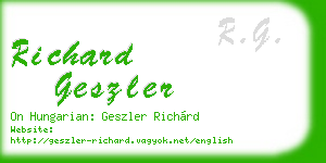 richard geszler business card