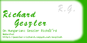 richard geszler business card